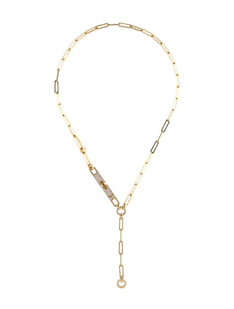 Hermes gold long necklace